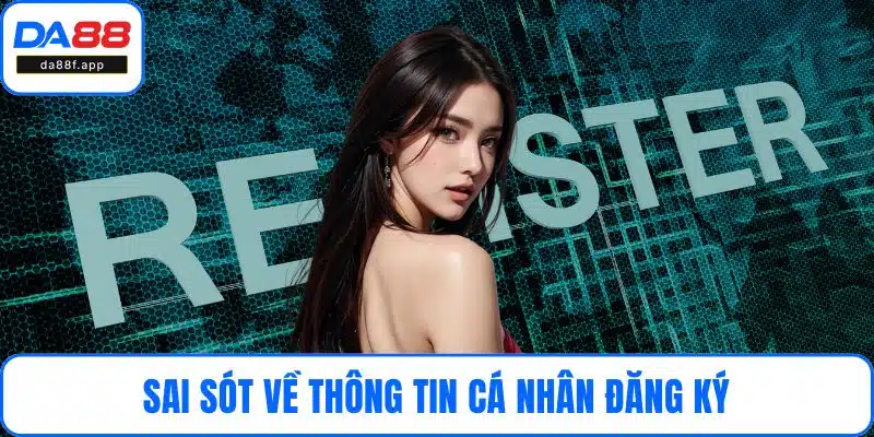 Sai sót về thông tin cá nhân đăng ký